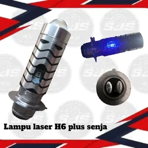 Lampu Led Depan H6 Laser 2 Warna Plus Senja Biru Motor Matic & Bebek