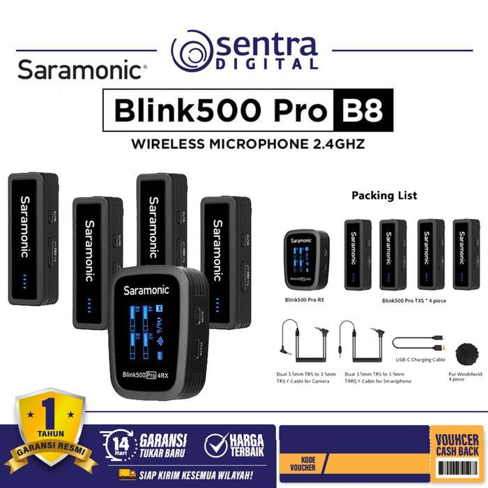 Gambar Saramonic Blink 500 Pro B8 Four-Channel Wireless Microphone Kamera HP dari Sentra Digital Kota Surabaya Tokopedia