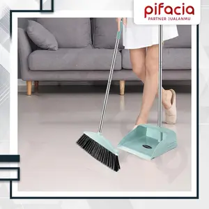 PIFACIA Set Sapu Pengki Panjang Broom Dustpan Sapu dan Cikrak Pembersih Rumah Dapur Kantor