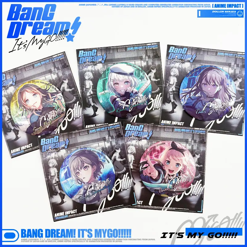 BanG Dream It's MyGO Anime Merchandise Nakamura Ritsu Takasugi Tatsuya Rina Badge Takako Badge