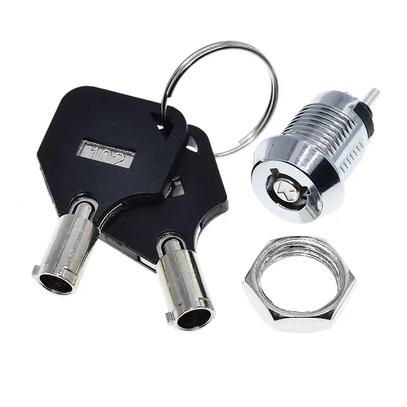 12mm Tubular for Key Elevator Lock Switch with 2 Keys & Nut Easy ...