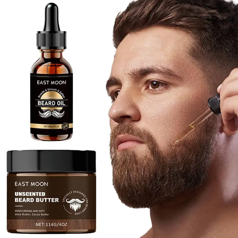 Men's Beard Care Set, Sandalwood Essential Oil, Beard Butter, Gifts for Dad and Boyfriend