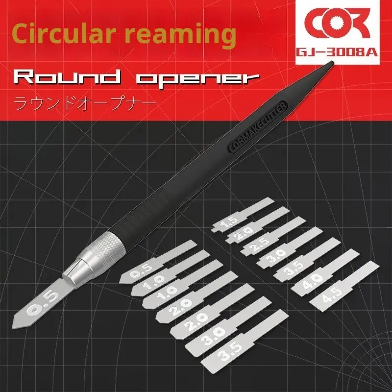 Cormake GJ3008A/C Circular Hole Maker Gundam Handheld GK Model Making Transformation Tool Knife Rounder for Drilling Flat Bottom Expanding Holes DIY Craft Tool