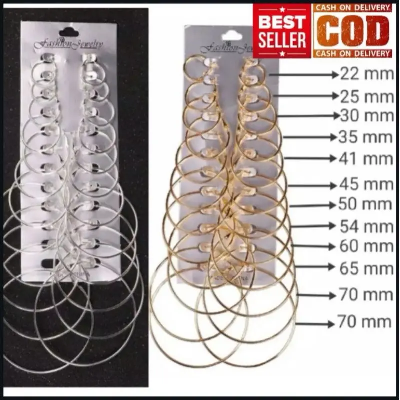 Plain Jane Hoops Earring (925 SILVER TUSUKAN) / Anting Giwang Bulat Polos Model Hoops Korea