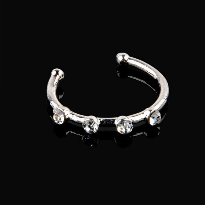 Product Introduction of Hao Shi Nose Pin Single No Need To Punch C Type Geometric Spiral Snake Steel Design Ring Nose 17