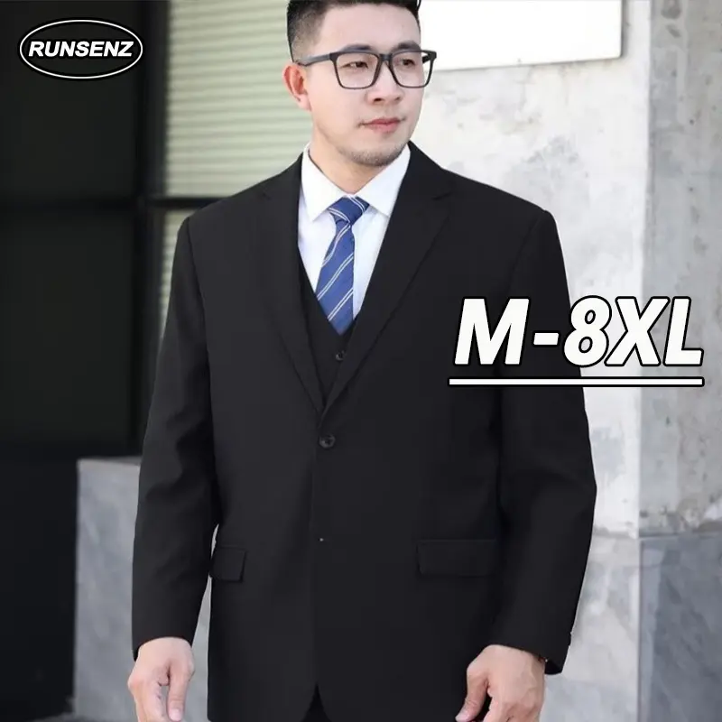 Áo Khoác Vest Công Sở Cao Cấp Hàn Quốc, Dành Cho Nam, Phong Cách Thường Ngày Đơn Giản, Dáng Rộng Vừa Vặn, Cỡ Ngoại Cỡ, Áo Blazer, M-8XL Menswear Jacket
