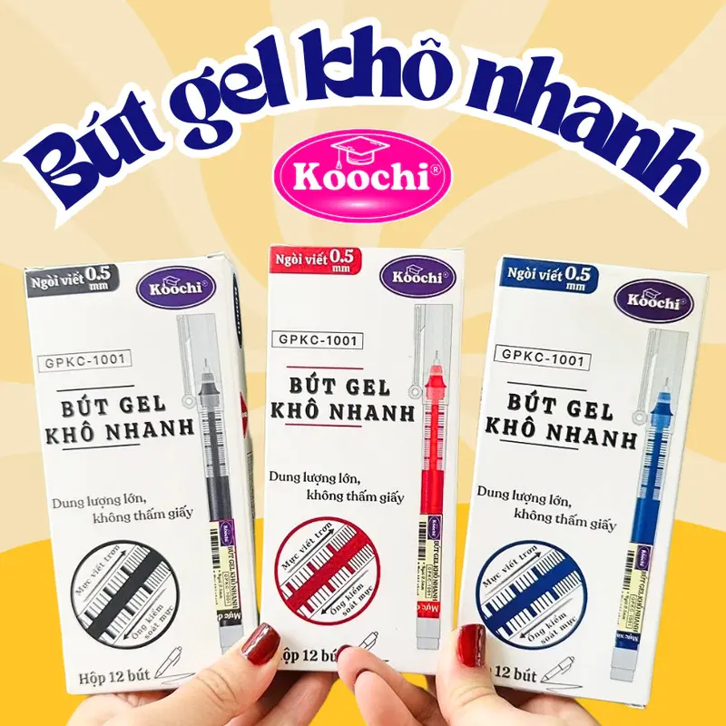 Bút gel học sinh khô nhanh không lem tăng gấp 4 lần mực - Chất lượng tuyệt vời 0