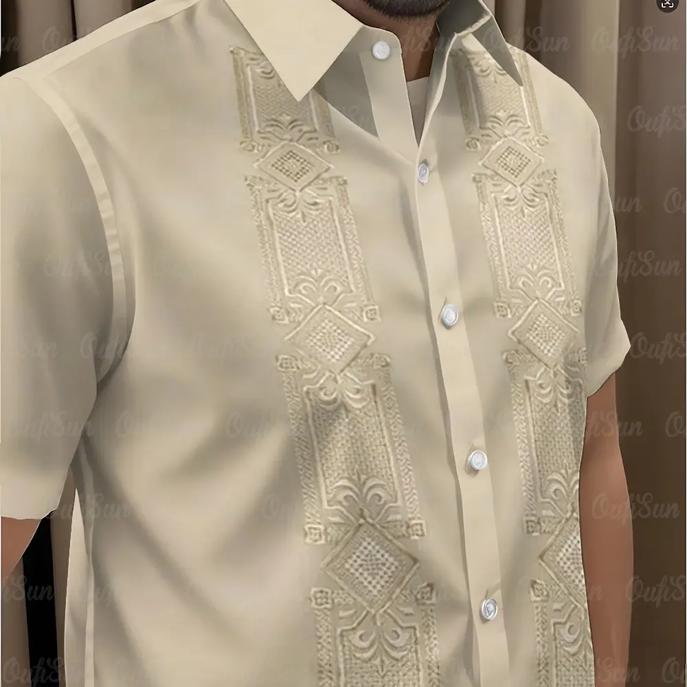 Fashion Barong Tagalog For Men Modern Short Sleeve Barong For Men Asean  Attire For Men Shirts Vintage Formal Attire Men Casual Shirt For Men Formal  Summer Shirt For Men - TikTok Shop