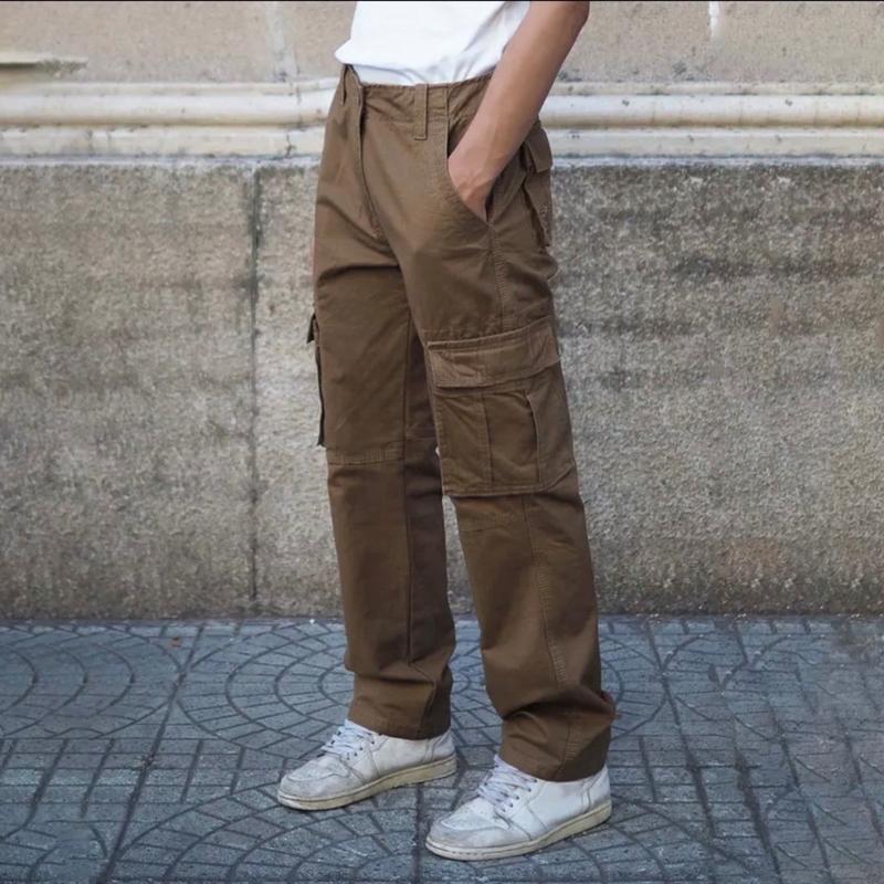 Quần CARGO Túi Hộp Chất Vải Kaki Cotton quần túi nắp KAKI SUÔN 6 TÚI Menswear Pants Có Túi quần  ống rộng 4