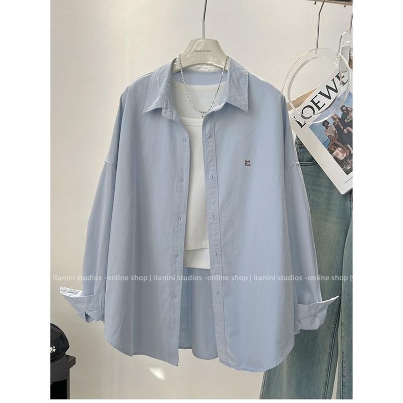 Product Introduction of Áo Khoác Sơ Mi Phong Cách Hàn Quốc, Màu Vàng, Dành Cho Nữ, Đầu Mùa Thu, Kiểu Dáng Rộng Rãi Của Pháp, Áo Sơ Mi Dài Tay, Áo Cardigan 11