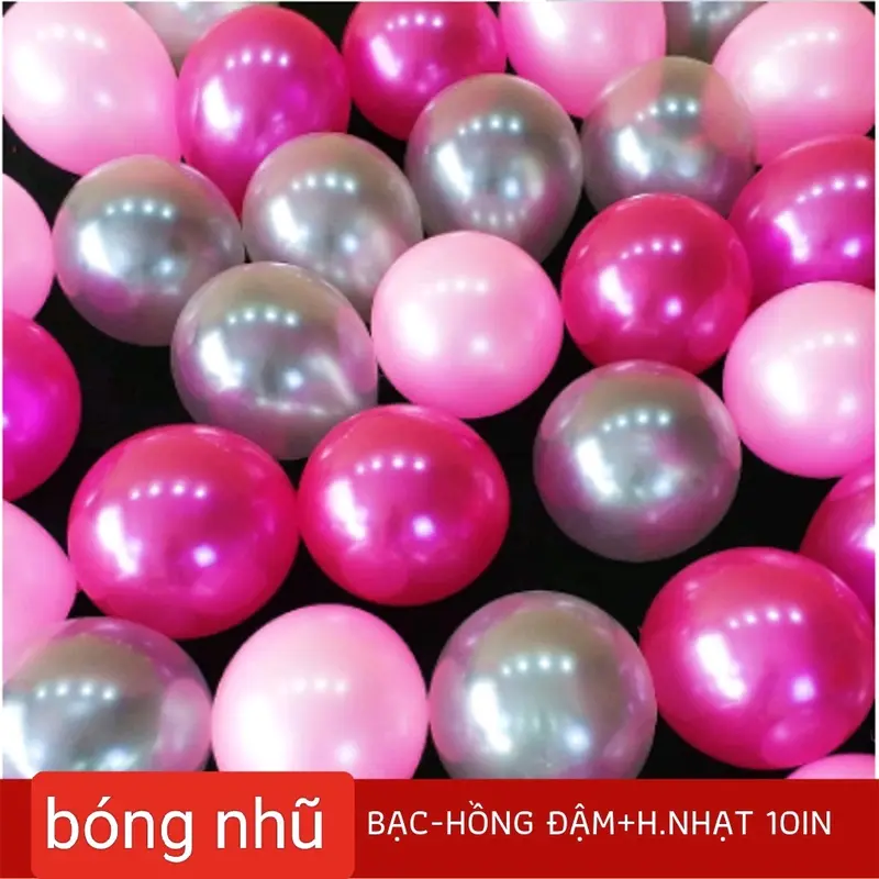 Set 50 bóng cao su nhũ mix màu size 10 inch ( 25cm) bong  bóng 7