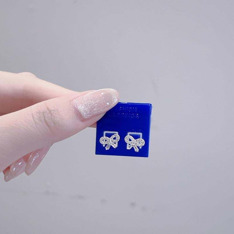 Bông tai nụ bạc ta hoạ tiết nơ LTJ028 - Trang sức bạc không bay màu k rỉ