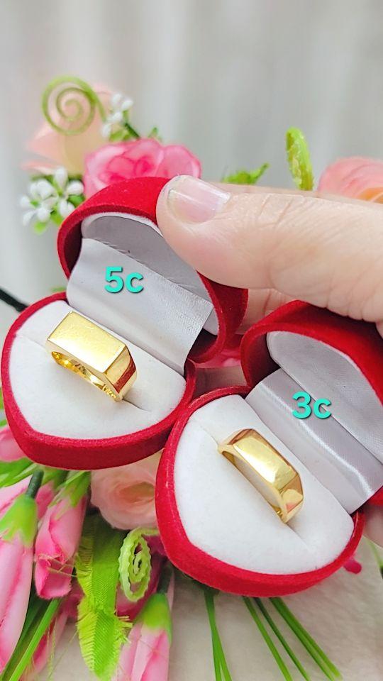 Product Introduction of Nhẫn đồng vàng mặt vuông 3c, 5c màu vàng 24k , nam nữ đeo được 15
