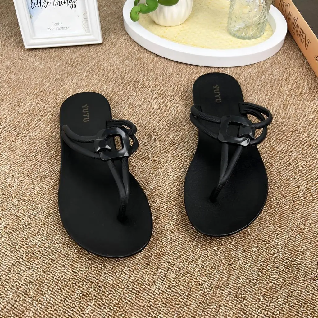Sandal Baim Wanita Sandal Jepit Modis Tania's Sandal Wanita Jepit Blink Kristal Size 37 - 41Sandal Teplek Hitam Sendal Cewek