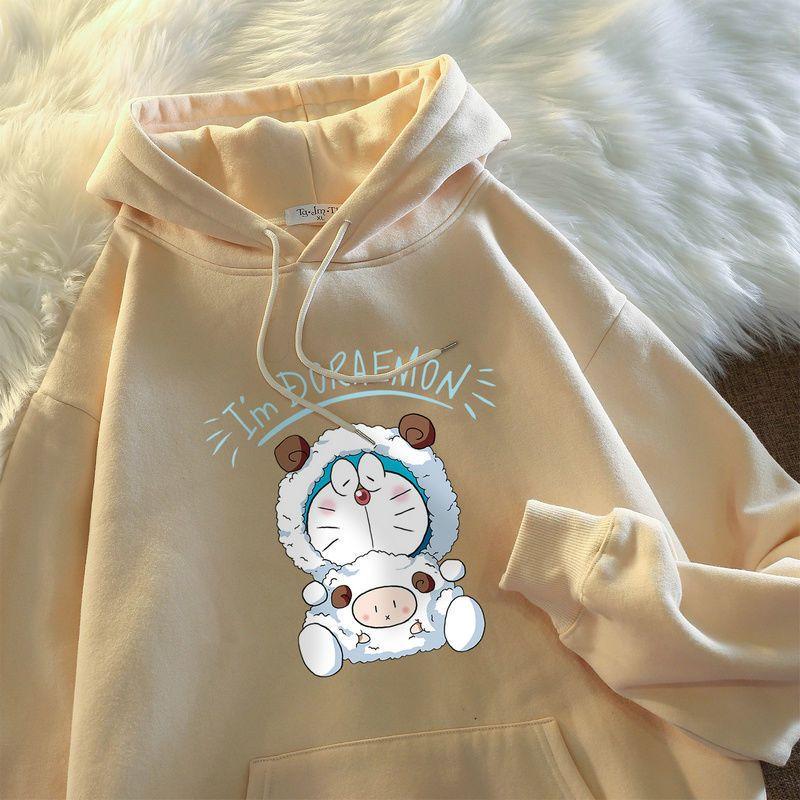 Áo Len Có Mũ Doraemon Cho Người Nổi Tiếng Trên Internet, Trang Phục Cặp Đôi, Ins, Mùa Thu Và Mùa Đông, Đa Năng, Thường Ngày, Áo Khoác Rộng, Áo, Thời Trang Nam Và Nữ 7