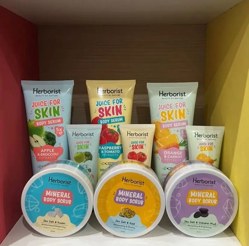 3 PCS Herborist Facescrub+bodyserum+bodyscrub | bundling package 3in1 termurah
