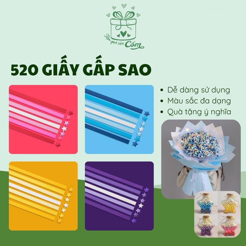  520 giấy gấp sao nhiều màu sắc gấp những ngôi sao mang may mắn đến cho người thân yêu 