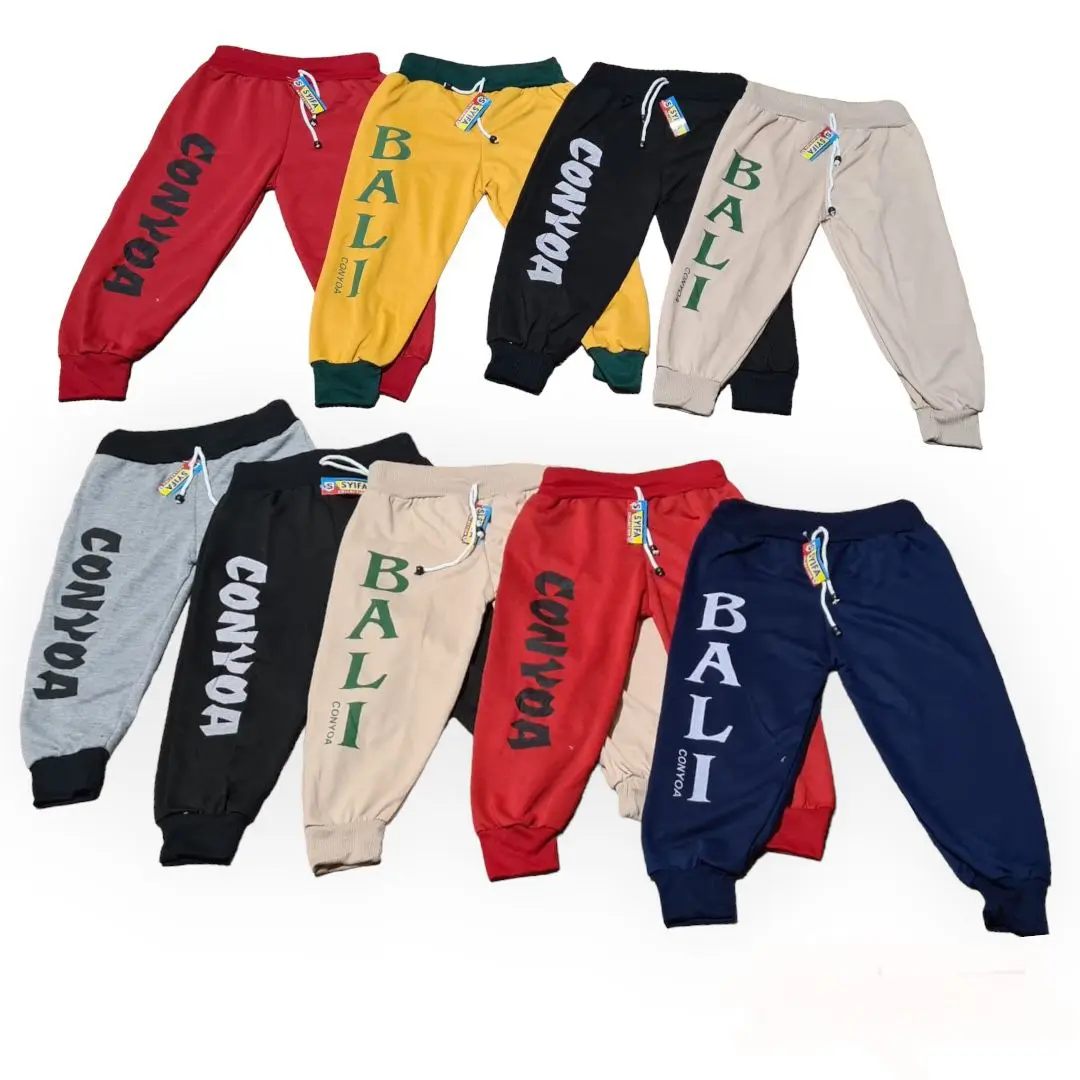 Isi 3 PCS celana joger anak Laki laki/Perempuan 0-9 tahun bisa cod BAHAN ADEM TIDAK BERBULU DAN TIDAK LUNTUR Pink Bunda classic gold bawahan bepergian random