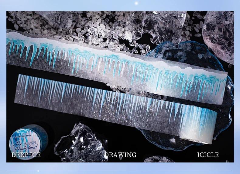 Product Introduction of JIANWU 40mm*200cm Ice Wonderland Series Vintage Winter Snow Material Collage Landscaping PET Tape Creative Journal Stationery 6