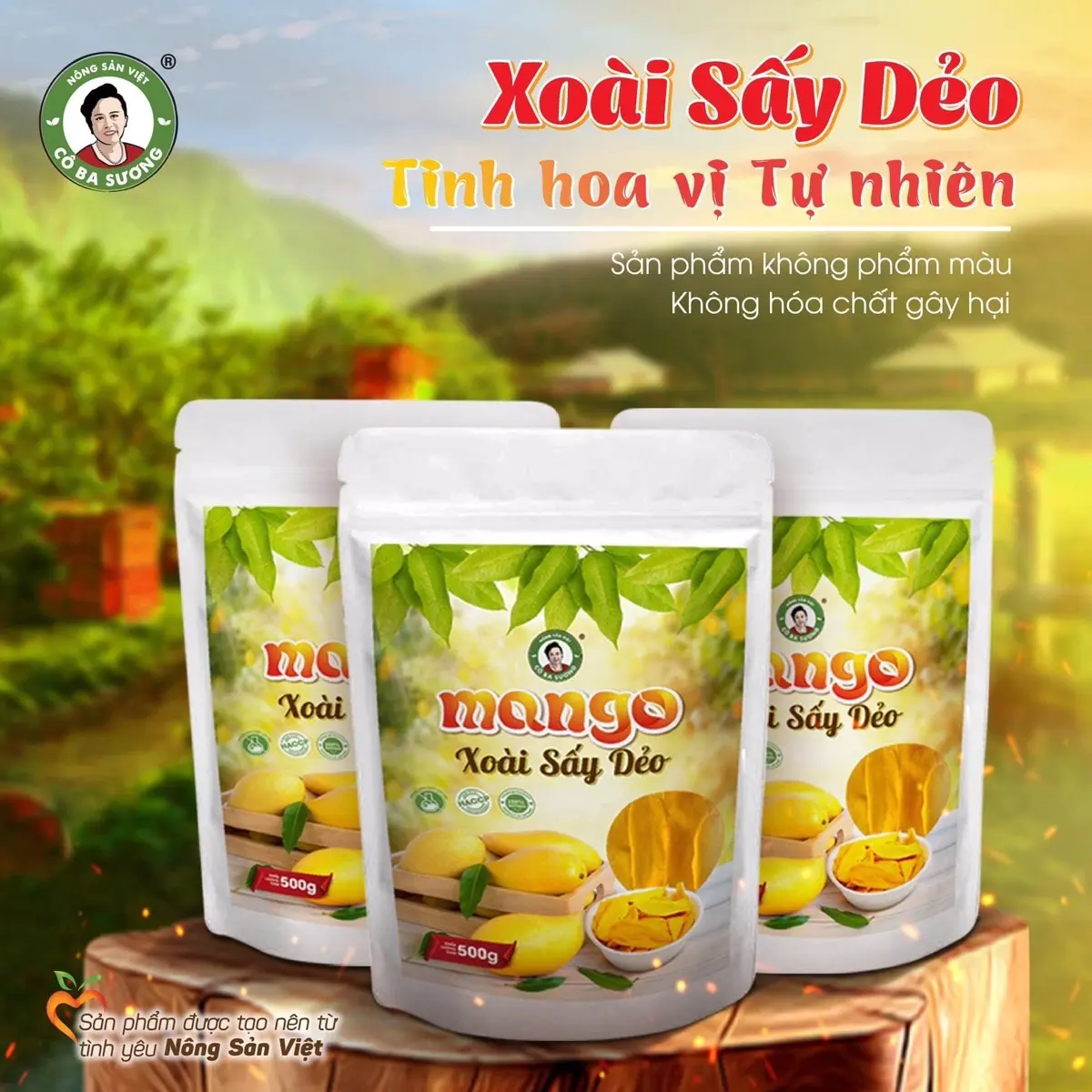 Xoài sấy dẻo muối ớt Cô ba sương loại xuất khẩu (đặc biệt)