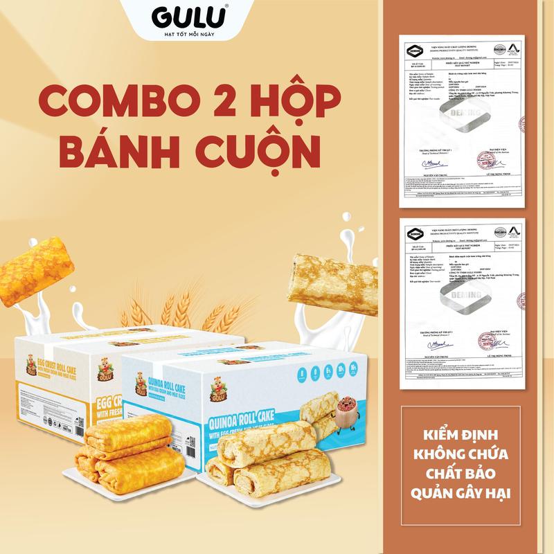 LIVE ĐỘC QUYỀN Combo 2 Hộp Bánh Dinh Dưỡng Cuộn Chà Bông Gulu Foods Thức Ăn Ăn Vặt