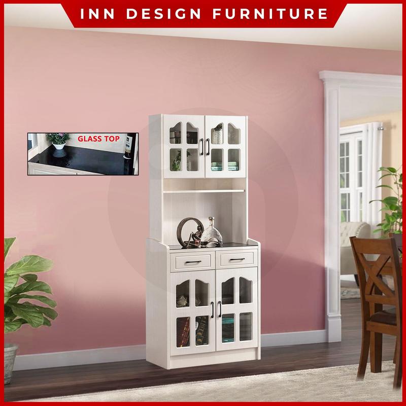 Product Introduction of INNDESIGN ORBIT KITCHEN CABINET WITH GLASS TOP / TOP STORAGE 12
