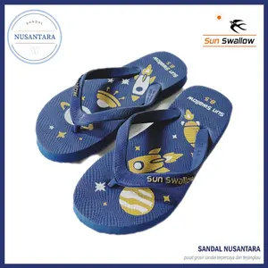 Sandal Jepit Karet Anak Laki-Laki Perempuan Sun Swallow Planet Kids Biru Merah Abu-abu