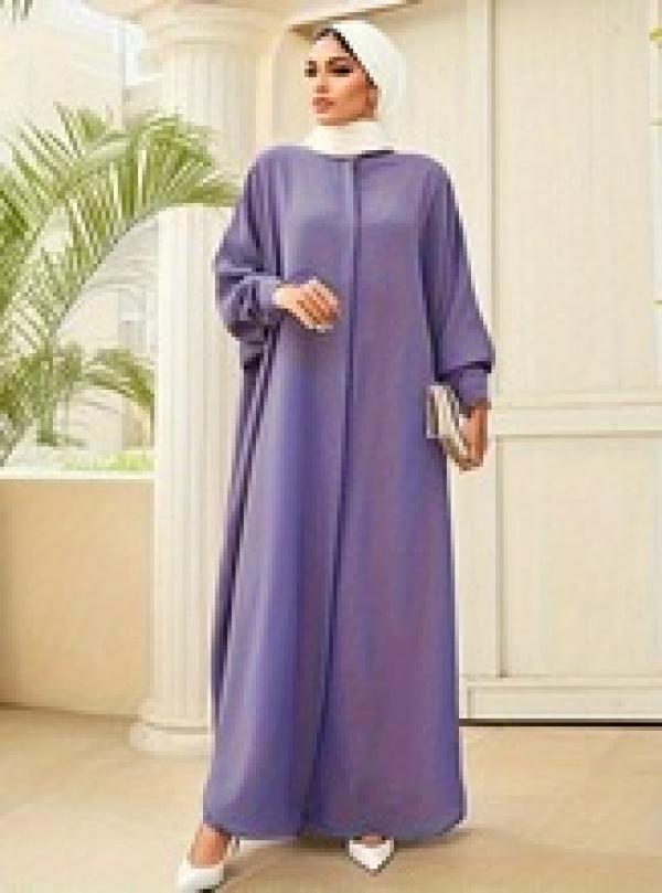 Product Introduction of New Autumn Cross-Border Supply Artistic Temperament Muslim Women's Pullover round Neck Large Swing Dress 6