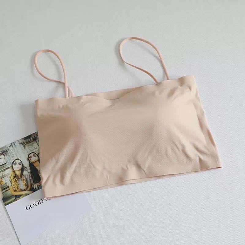 Product Introduction of Ice Silk Seamless Versatile Camisole Beauty Back Tube Top Bra Korean Style Student Padded Vest Cross-border Trade 3