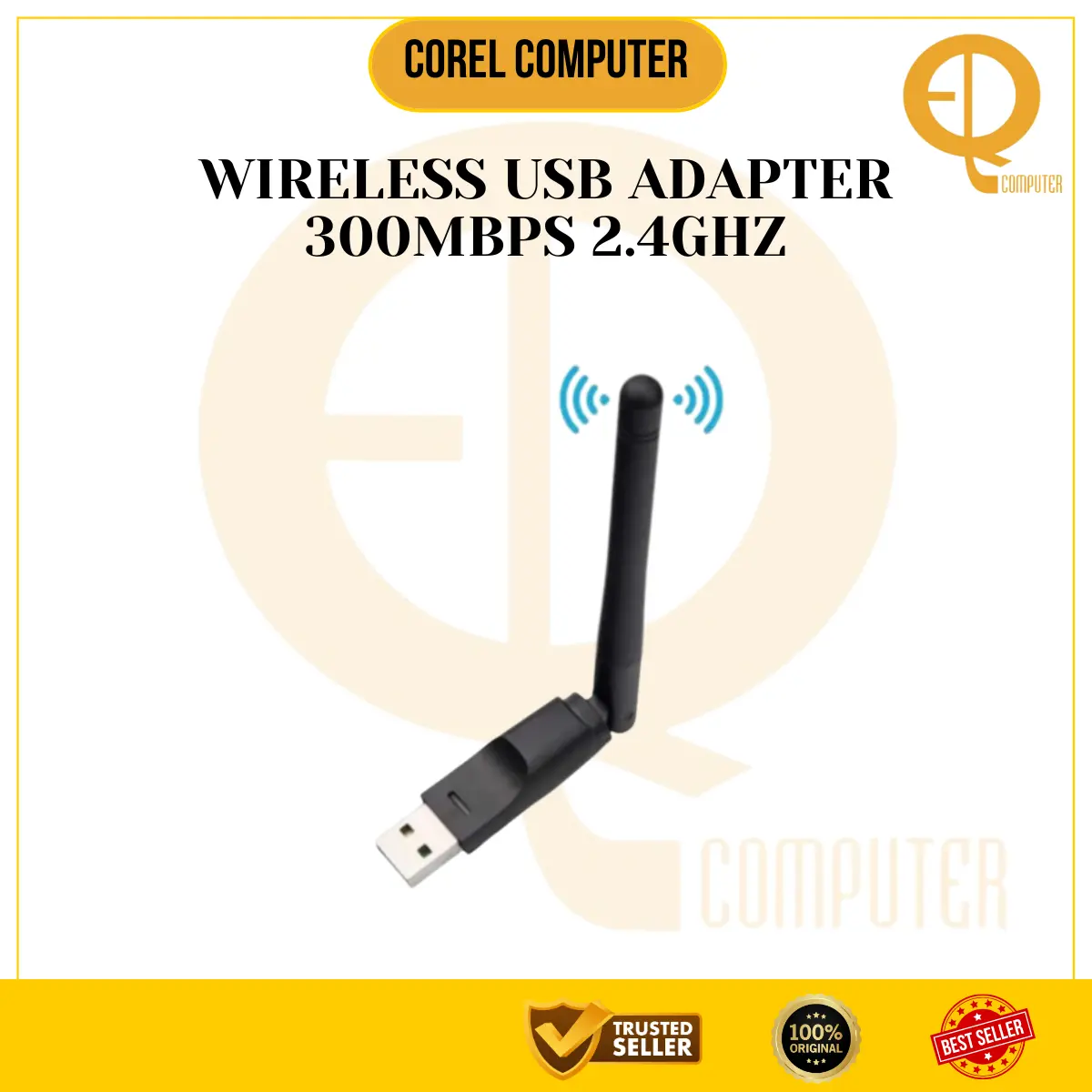 WIRELESS USB ADAPTER 300Mbps 2.4GHz / PENANGKAP SINYAL / DONGLE WiFi / USB WIFI ADAPTER / USB DONGLE WIFI