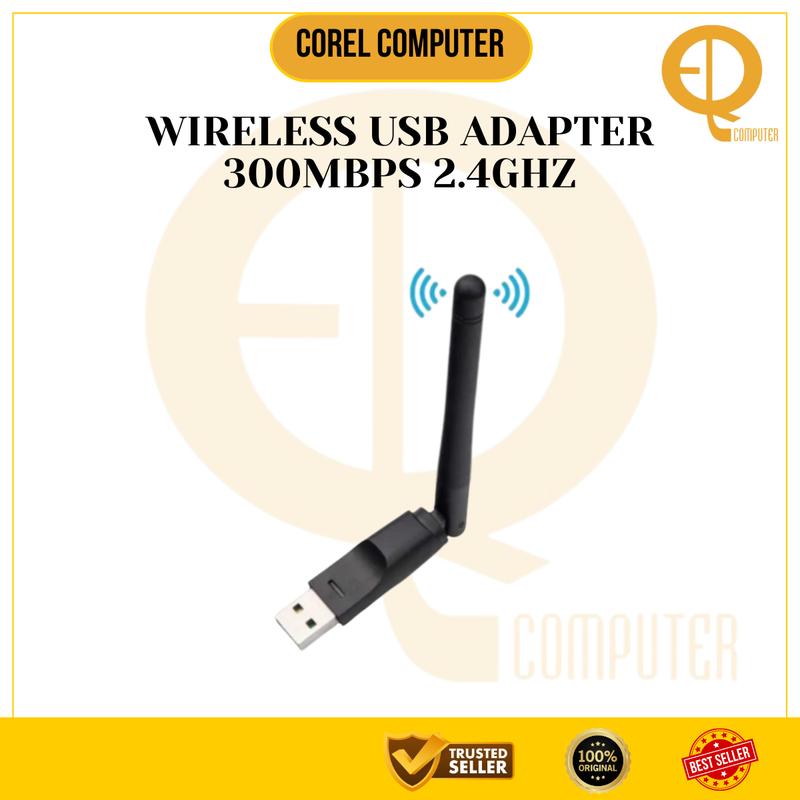 WIRELESS USB ADAPTER 300Mbps 2.4GHz / PENANGKAP SINYAL / DONGLE WiFi / USB WIFI ADAPTER / USB DONGLE WIFI 0
