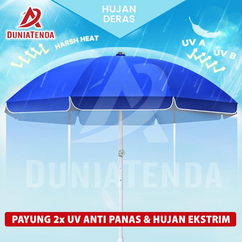 DT Payung Tenda Payung Jualan Payung Jumbo 260 cm Rangka Double Kain 2 Lapis Anti UV Anti Angin Payung Pantai Bazar 4