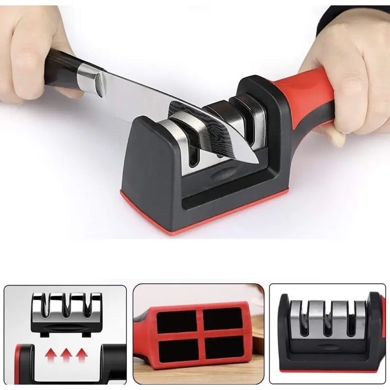 Pengasah Pisau Gunting Dapur Knife Sharpener Swift Sharp Alat Penajam Benda Tumpul 3IN1 3 MODE / ALAT ASAHAN PISAU GUNTING 3 STEP / ALAT ASAH PISAU PENAJAM PISAU SAYUR DAPUR 2