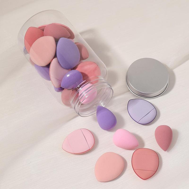 15pcs Mini Makeup Sponges & 15pcs Thumb Powder Puffes, Soft Makeup Puffs for Contour Blending & Facial Detailing, Versatile Face Makeup Tool Set with Storage Case 3