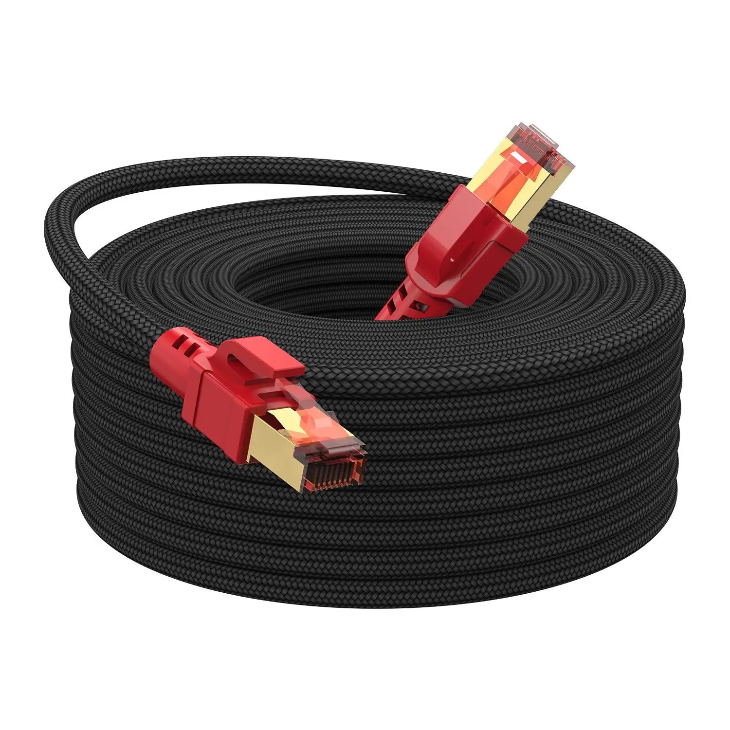 MIZIQIER Cat 8 Ethernet Cable, 1 Count High Speed Braided 40Gbps 2000Mhz Network Cord, Cat8 RJ45 Shielded Indoor LAN Cables Compatible for Gaming PC PS5 Xbox Modem Router