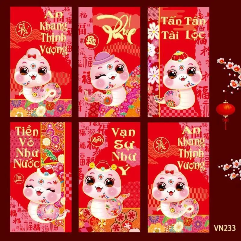 mẫu mới sáng tạo Tết Nguyên Đán 2025 - bao lì xì năm Rắn - họa tiết ngẫu nhiên. 5
