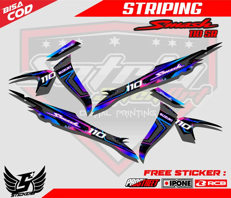 STRIPING VARIASI MOTOR SMASH / STICKER LIST VARIASI SUZUKI SMASH Motorcycle 0