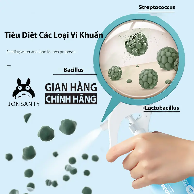 Xịt khuẩn khử mùi thú cưng JONSANTY hương chanh bạc hà cao cấp làm sạch không khí, bảo vệ môi trường 1
