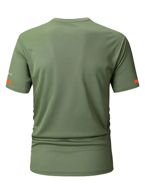 Men's Solid Quick Drying Short Sleeve Tee, Regular Fit Casual Breathable Round Neck T-shirt for Daily Wear, Men's Top for All Seasons 6