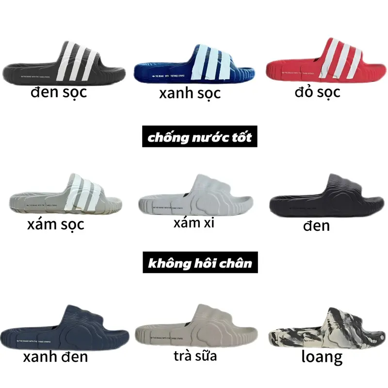 Dép Thể Thao Nam Adilette 22 đế bằng đúc cao su nguyên khối DéP Slipper Giày 0