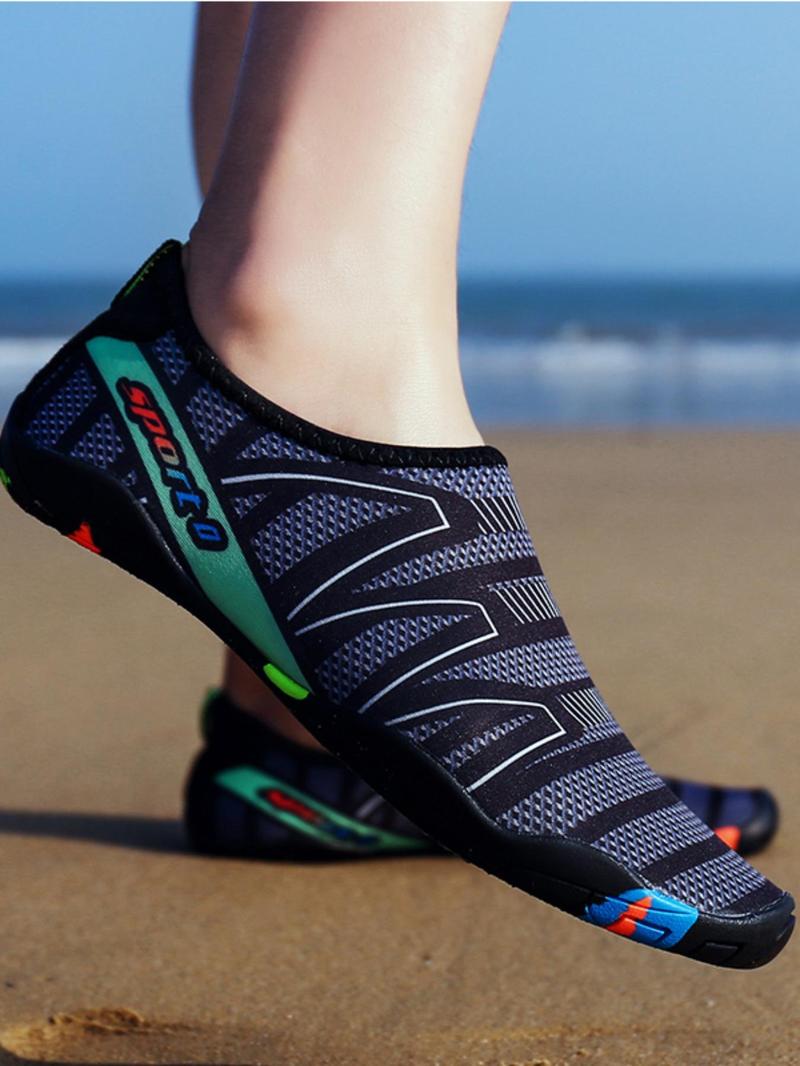 Product Introduction of Women's Striped Pattern Slip on River Trekking Shoes, Back To School Breathable Comfortable Sports Shoes for Outdoor Swimming, Water Shoes, Non-slip Quick Drying Swimming Shoes for All Seasons Beach Party 6