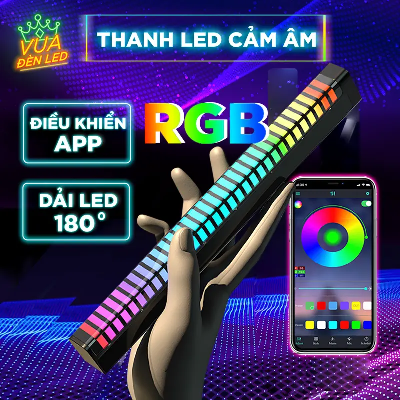 Thanh đèn Led 3D RGB nháy theo nhạc 0