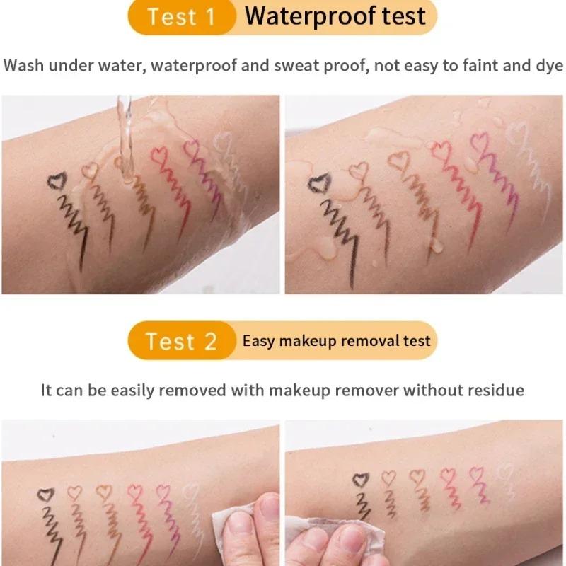 Product Introduction of Waterproof Eyeliner Pen White Black Brown Long Lasting Quick-drying Pencil Not Blooming Liquid Eyeliner Gel Eyes Makeup Cosmetic 3