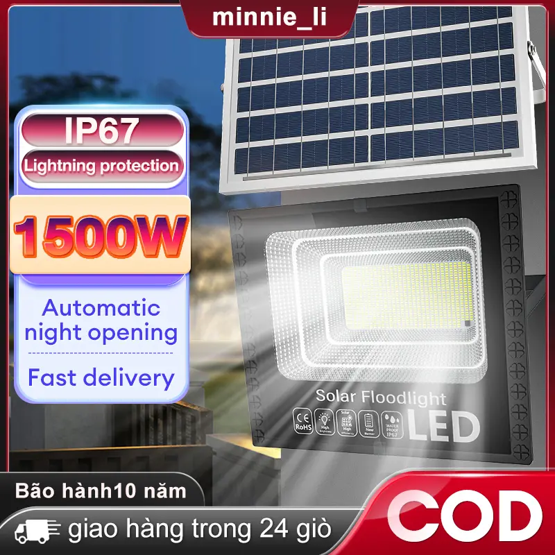 Đèn năng lượng mặt trời 1500W điều khiển đèn pha led ngoài trời  không thấm nước IP68 sáng kéo dài 20000w đèn  năng  lượng  5000w  chính  hãng solar  light  chính  hãng đèn  năng  lượng  1500w  chính  hãng den  nang  luong  3000w  cay 12 tiếng