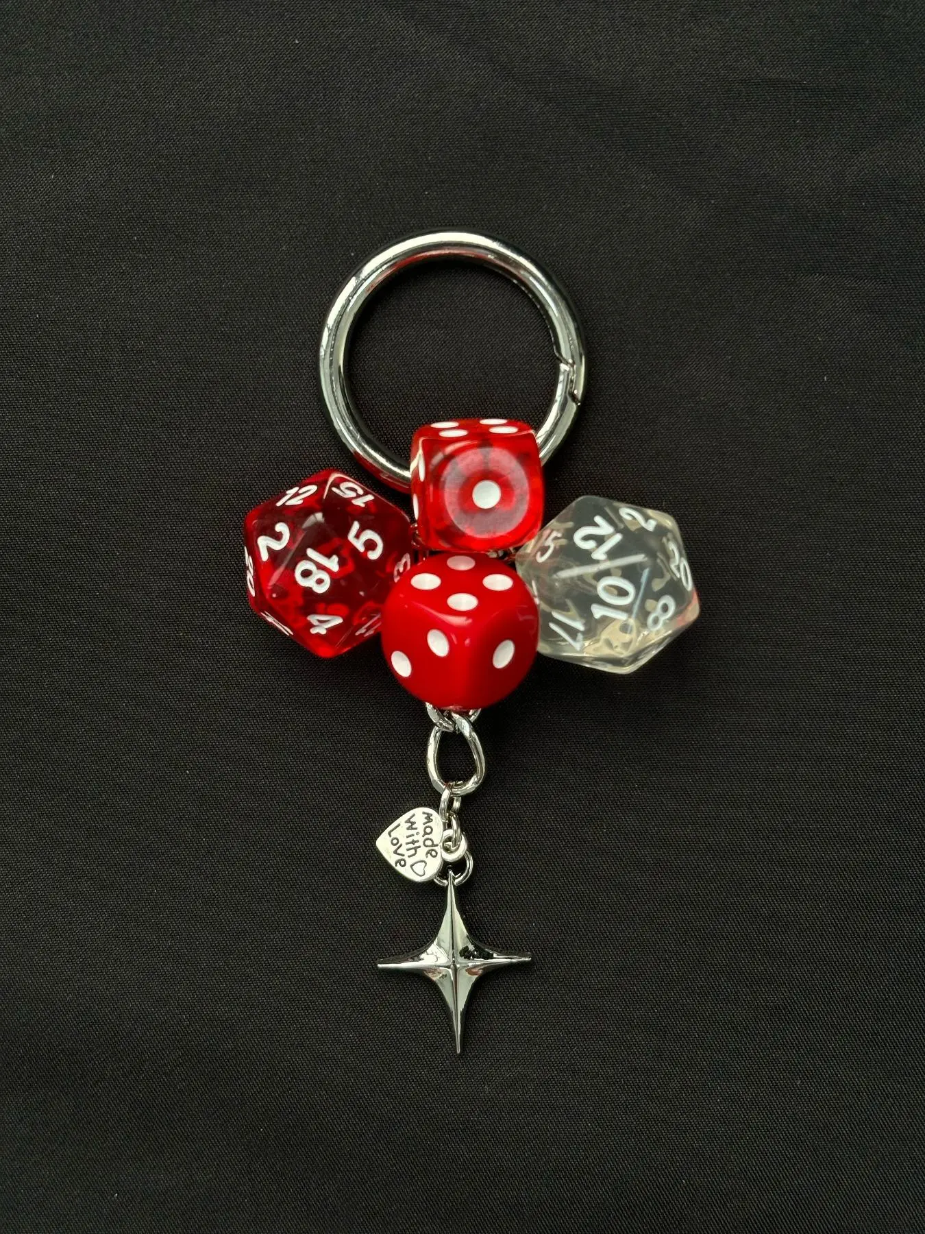 Dice & Star & Heart Design Keychain, Cute Keychain for Women & Men, Fashion Accessories for Bag Decoration, Valentine's Day, Gift