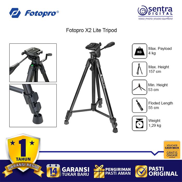 Gambar Fotopro X2 Lite Aluminium Travel Tripod - Mini Tripod HP & DSLR Profesional, Multifungsi X01 dari Sentra Digital Jogja Kota Administrasi Jakarta Barat Tokopedia