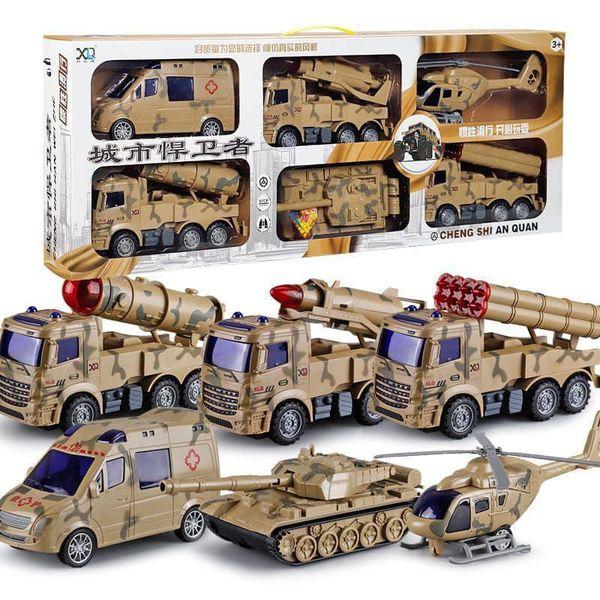 Xe Ô Tô Đồ Chơi Ô Tô Mô Hình 6 Xe Công Trình, Xe Cảnh Sát, Xe Quân Sự, Xe Cứu Hỏa , xe cứu hộ Size To cho bé PAKO KIDS Toy