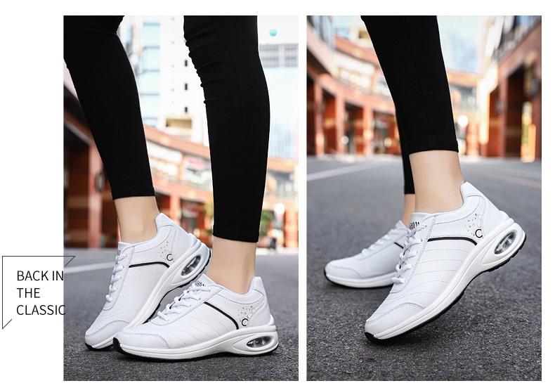 Product Introduction of Swcon high quality Korean fashion shoes for women running sport white black rubber shoes for ladies hiking casual loafers low cut doll flat shoes jogging sneakers for women on sales original latest brand 2022 # HJ-L825414 8