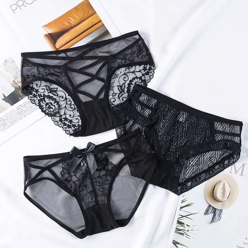 Combo 4 Chiếc Quần Lót Nữ Màu Đen Ren Đẹp Cao Cấp R23