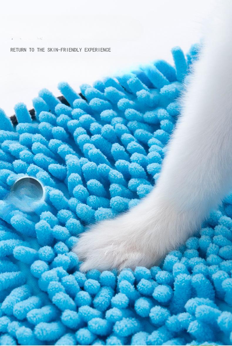 Product Introduction of Soft Dog Bath Robe Towel Quick Dry Pet Towel Fiber Absorbent Cat Bath Towel Convenient Pet Cleaning Washcloth Dog Accessories 6